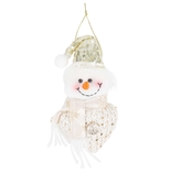 Adorno Navideño JOY Colgante Hombre de Nieve Bufanda Tejida 12.5 cm - " Adorno Navideño JOY Colgante Hombre de Nieve Bufanda Tejida 12.5 cm -