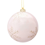Bola de Navidad JOY Copo Rosado Claro 8 cm - " Bola de Navidad JOY Copo Rosado Claro 8 cm -