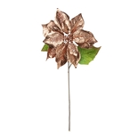 Adorno Navideño Rama Flor JOY Poinsettia Rosada Metalizada 50 cm - " Adorno Navideño Rama Flor JOY Poinsettia Rosada Metalizada 50 cm -