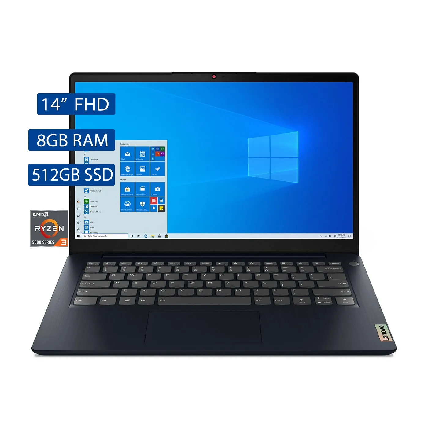 Computador Portátil LENOVO 14" Pulgadas IdeaPad 3 - AMD Ryzen 3 - RAM 8GB - Disco SSD 512GB - Azul
