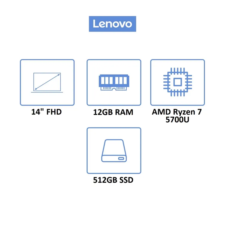 Computador Portátil LENOVO 14" Pulgadas IdeaPad 1 - AMD Ryzen 7 - RAM 12GB - Disco SSD 512GB - Azul