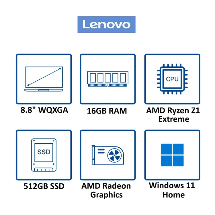 Consola LENOVO 8.8" Pulgadas Legión Go 8APU1 - AMD Z1 Extreme - RAM 16GB - Disco SSD 512GB - Negro