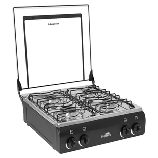 Estufa de Mesa SUPERIOR 4 Puestos Gas Propano 7054 Negro