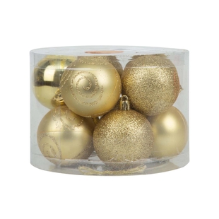 Bolas de Navidad JOY Doradas Set x 10 - 6 cm - " Bolas de Navidad JOY Doradas Set x 10 - 6 cm -