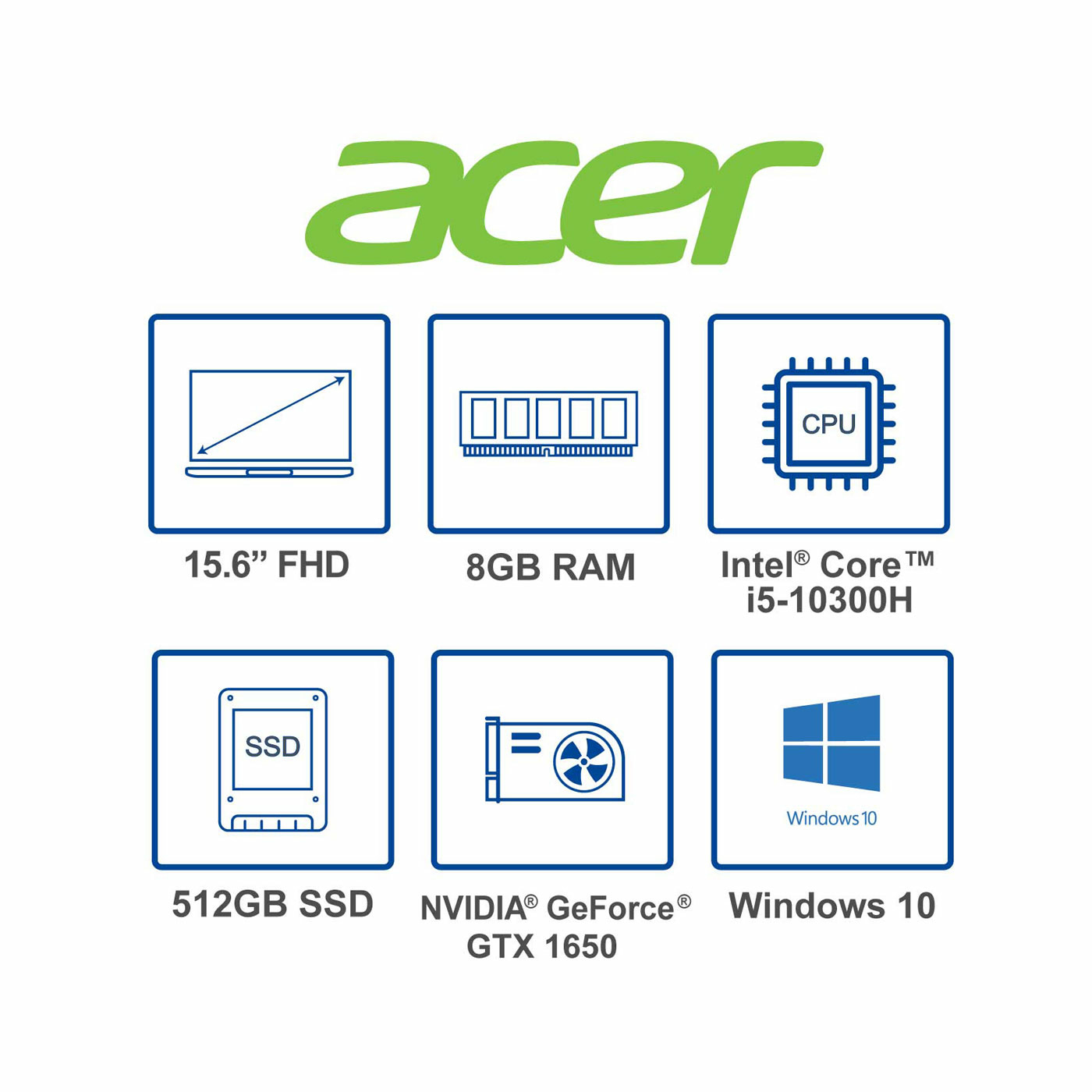 Computador Portátil ACER ConceptD 15.6" Pulgadas 520F - Intel Core i5 - RAM 8GB - Disco SSD 512 GB - Blanco