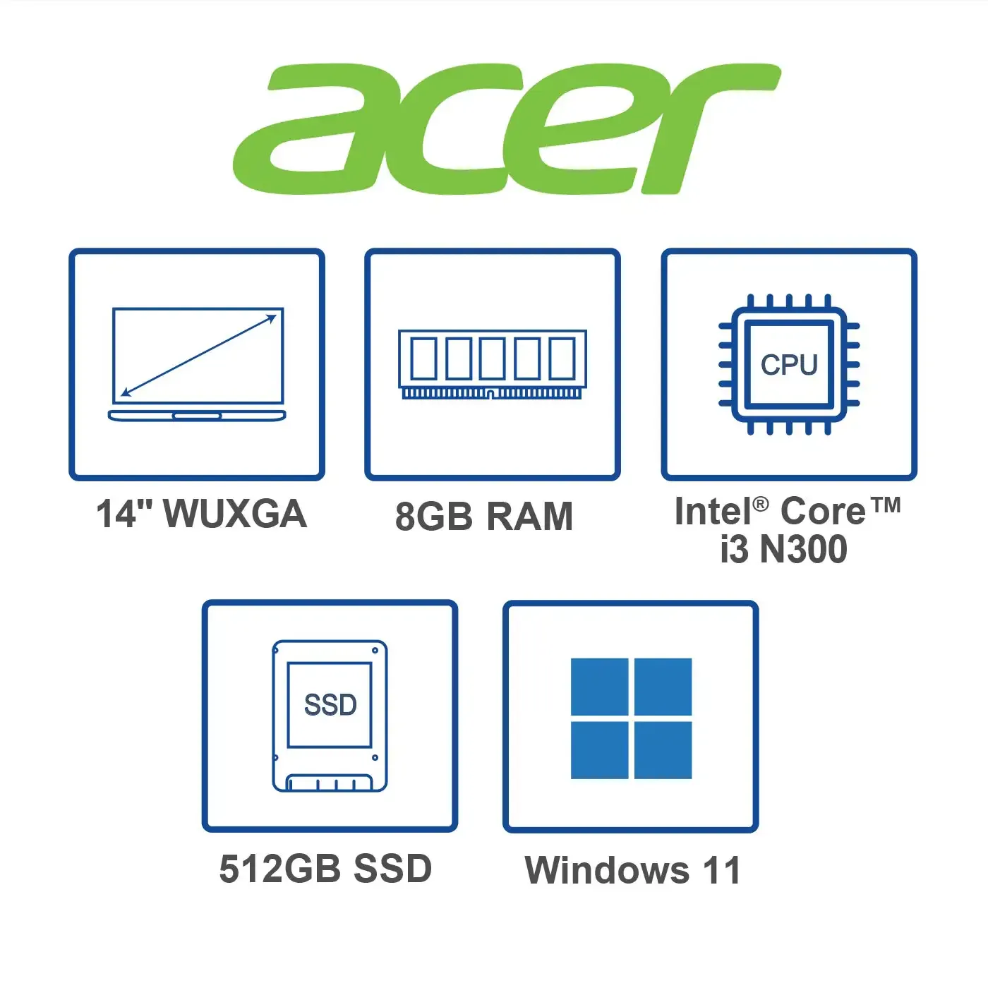 Computador Portátil ACER ASPIRE 14" Pulgadas 353Y Intel Core i3 - RAM 8GB - Disco SSD 512GB - Plateado