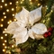 Adorno Navideño Rama Flor JOY Poinsettia Plateada Clip Adorno Navideño Rama Flor JOY Poinsettia Plateada Clip