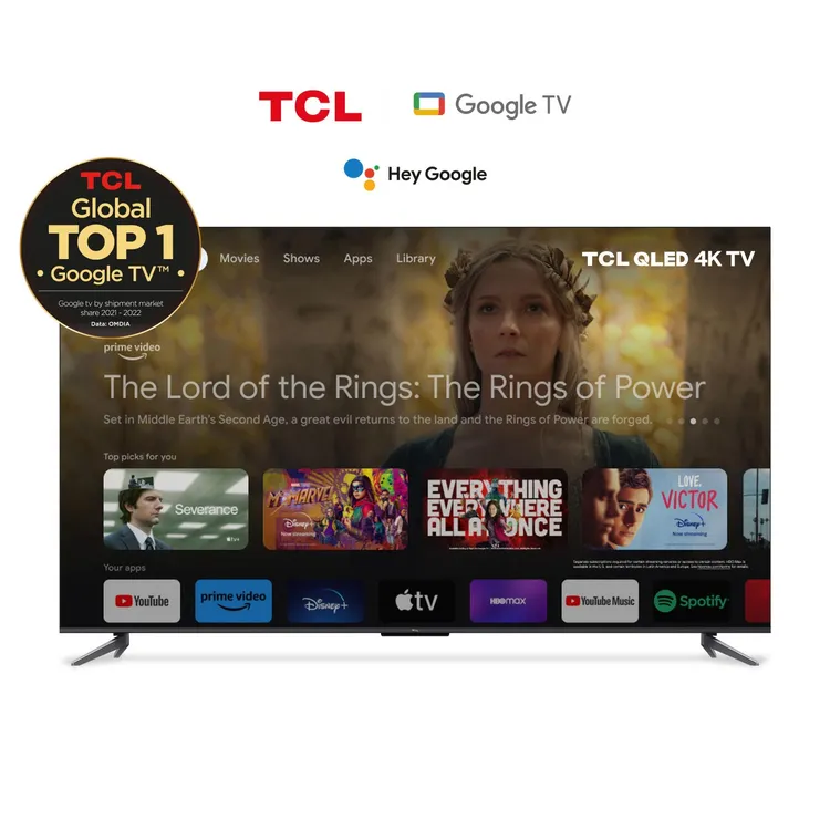 TV TCL 55" Pulgadas 139 cm 55C645 4K-UHD QLED Smart TV Google