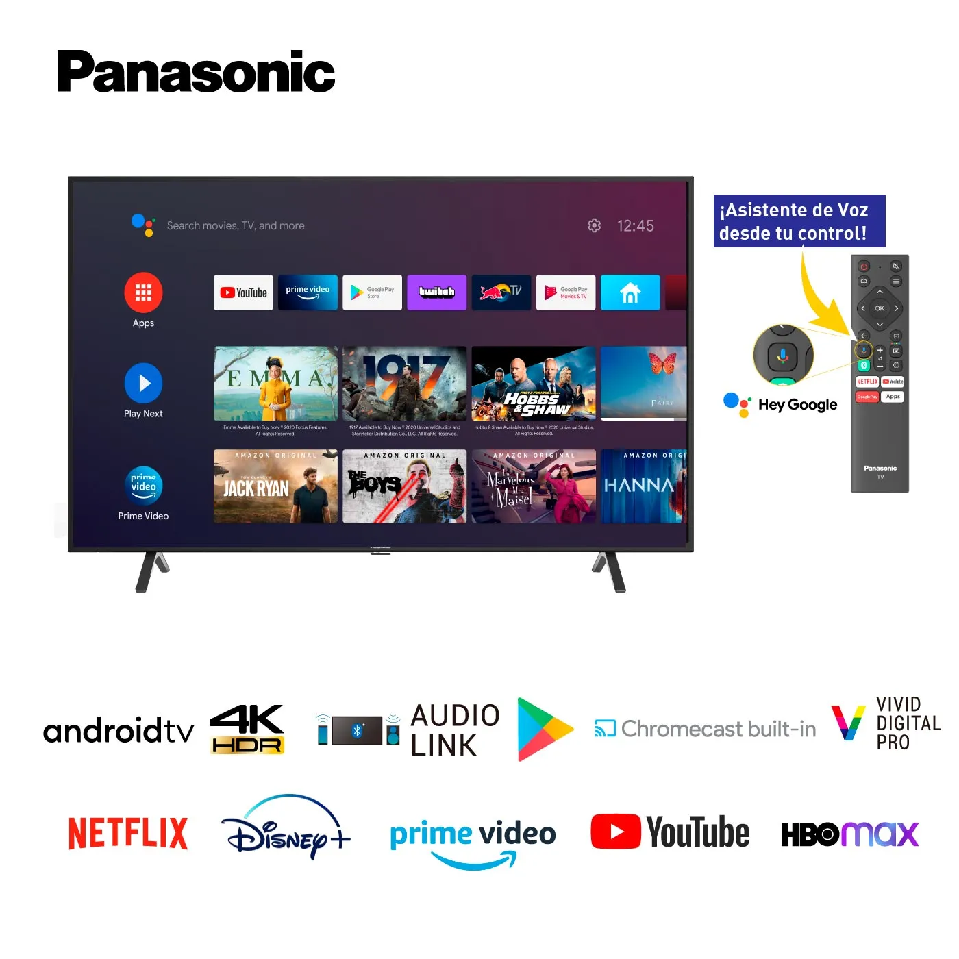 TV PANASONIC 50" Pulgadas 127 cm 50HX550H 4K-UHD LED Smart TV Android