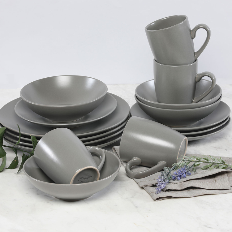 Vajilla THOMSON POTTERY 4 Puestos/16 Pizas Cerámica Mono Slate Vajilla THOMSON POTTERY 4 Puestos/16 Pizas Cerámica Mono Slate