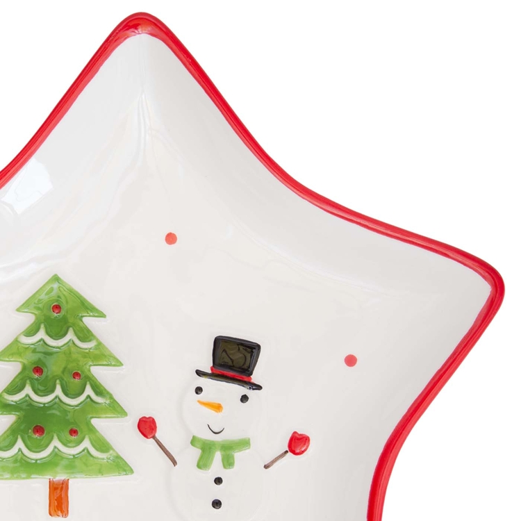 Plato Estrella JOY Muñeco de Nieve Navidad Plato Estrella JOY Muñeco de Nieve Navidad