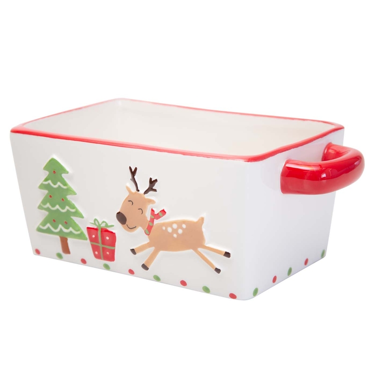 Bowl Cuadrado para Servir JOY Reno Navidad Bowl Cuadrado para Servir JOY Reno Navidad