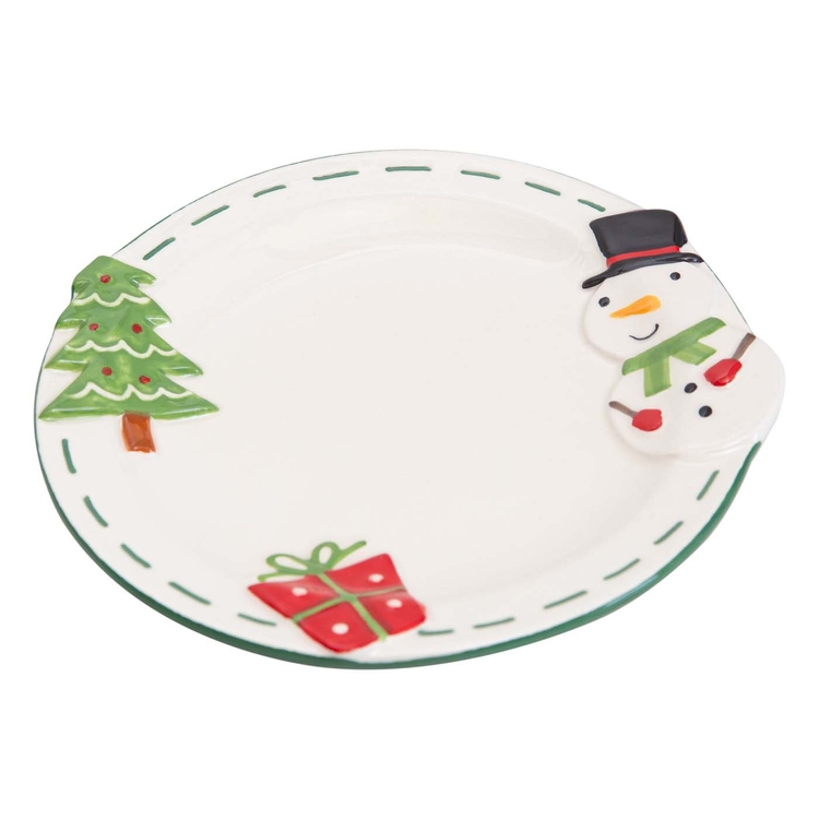 Plato Redondo JOY Muñeco de Nieve Navidad Plato Redondo JOY Muñeco de Nieve Navidad