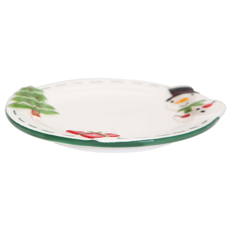 Plato Redondo JOY Muñeco de Nieve Navidad Plato Redondo JOY Muñeco de Nieve Navidad