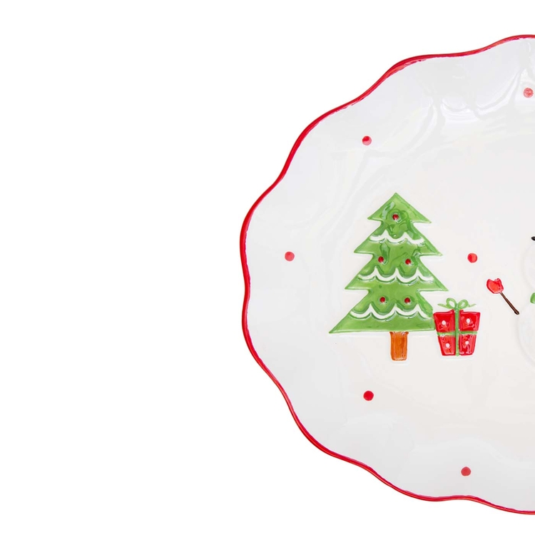 Plato Ovalado JOY Muñeco de Nieve Navidad Plato Ovalado JOY Muñeco de Nieve Navidad