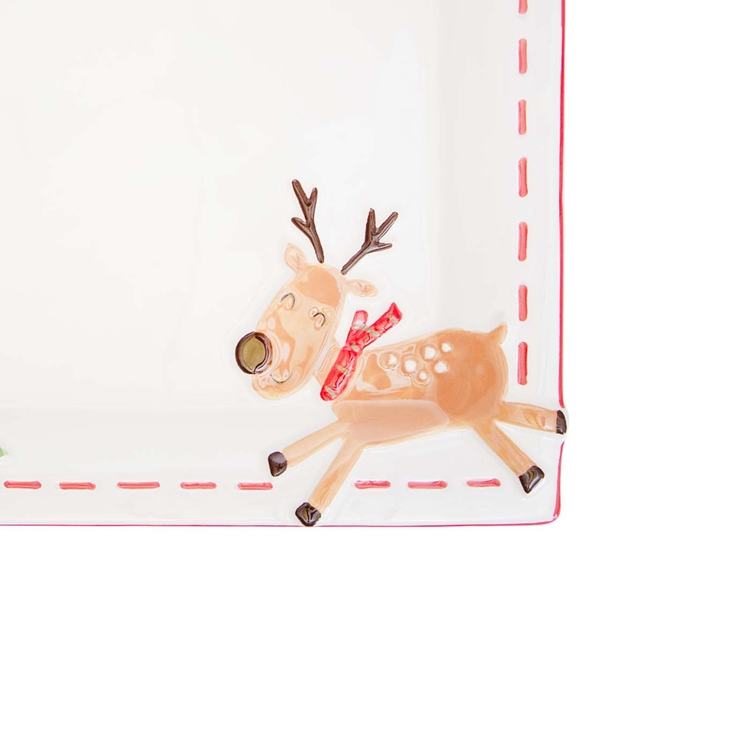 Plato Cuadrado JOY Muñeco de Nieve Navidad Plato Cuadrado JOY Muñeco de Nieve Navidad