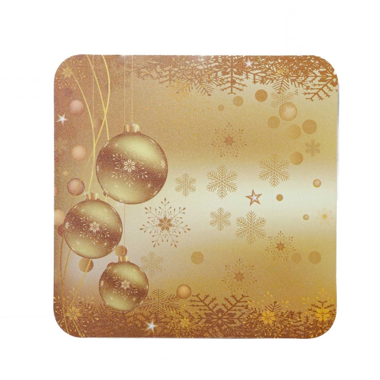 Set x 4 Individuales + 4 Portavasos JOY Bolas Doradas Navidad Set x 4 Individuales + 4 Portavasos JOY Bolas Doradas Navidad