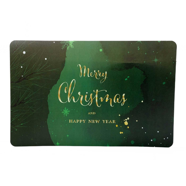 Set x 4 Individuales + 4 Portavasos JOY Feliz Navidad & Año Nuevo Verde Set x 4 Individuales + 4 Portavasos JOY Feliz Navidad & Año Nuevo Verde