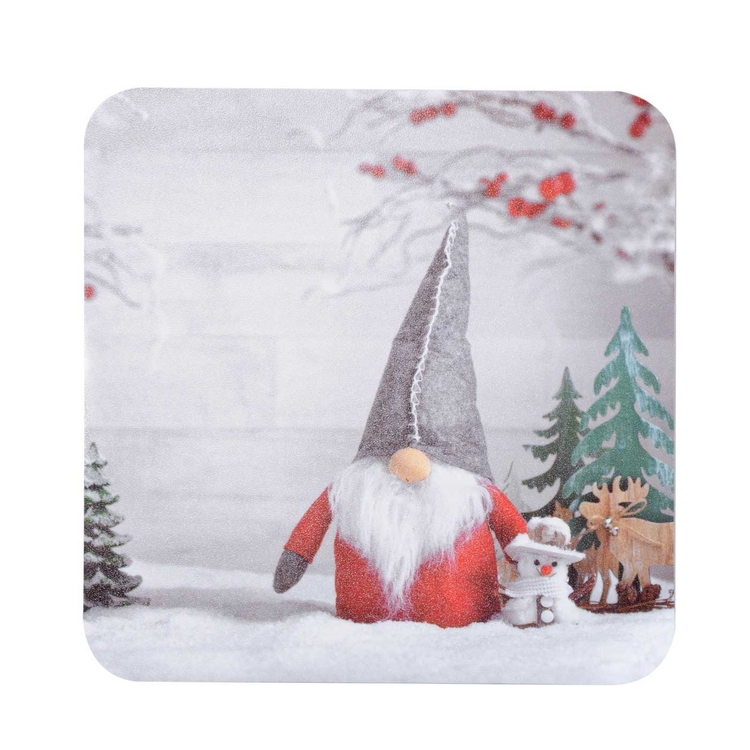 Set x 4 Individuales + 4 Portavasos JOY Duende Nieve Navidad Set x 4 Individuales + 4 Portavasos JOY Duende Nieve Navidad