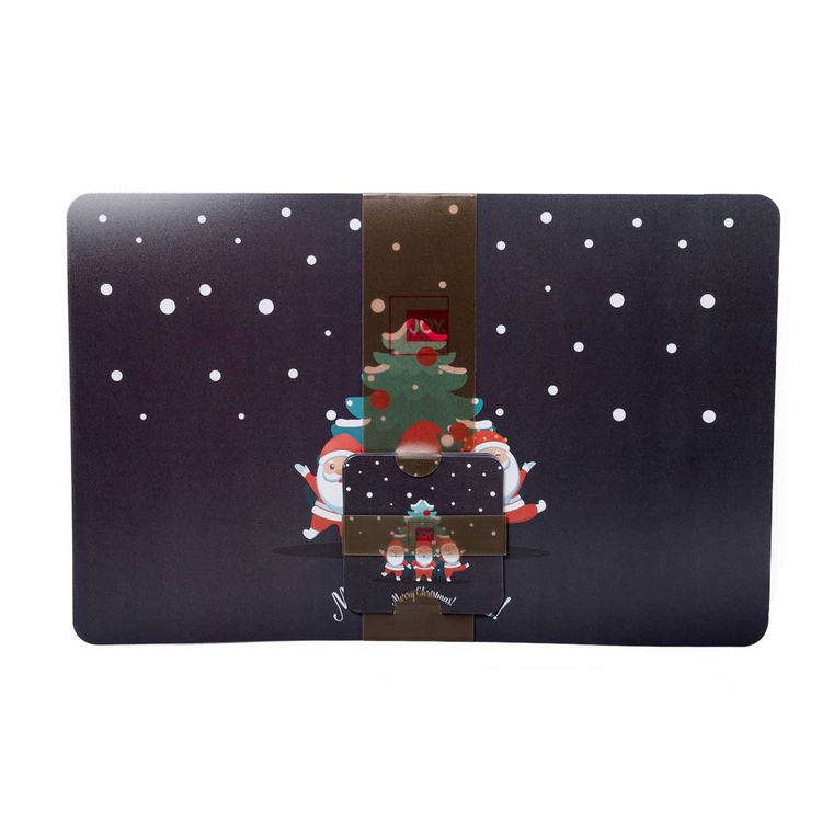 Set x 4 Individuales + 4 Portavasos JOY Papa Noel Navidad Set x 4 Individuales + 4 Portavasos JOY Papa Noel Navidad