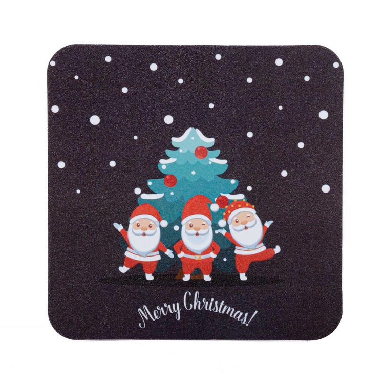 Set x 4 Individuales + 4 Portavasos JOY Papa Noel Navidad Set x 4 Individuales + 4 Portavasos JOY Papa Noel Navidad