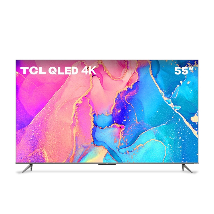 TV TCL 55" Pulgadas 139 cm 55C635 4K-UHD QLED Plano Smart TV Google