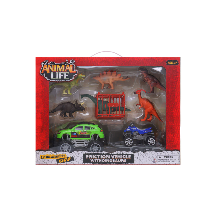Set de Juego Carro y Dinosaurios 10 Piezas HAPPY LINE Set de Juego Carro y Dinosaurios 10 Piezas HAPPY LINE