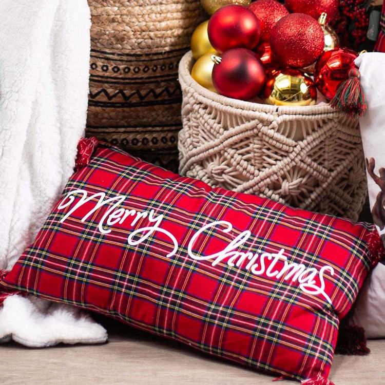 Cojín Navidad JOY Cuadros Escoces 30 x 50 cm Cojín Navidad JOY Cuadros Escoces 30 x 50 cm