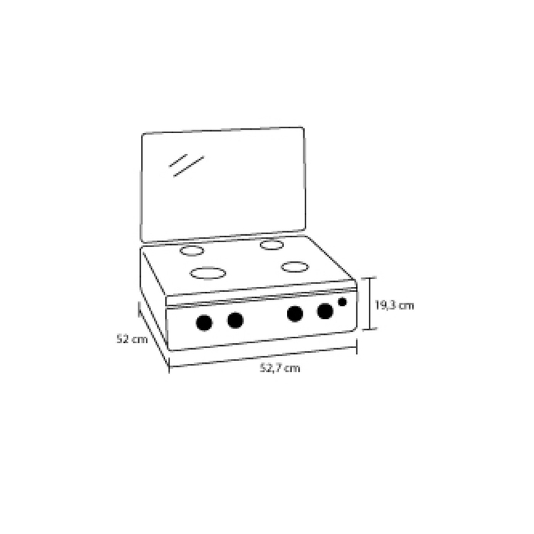 Estufa de Mesa HACEB 4 Puestos Gas Propano Avellana Vidrio Negro Estufa de Mesa HACEB 4 Puestos Gas Propano Avellana Vidrio Negro