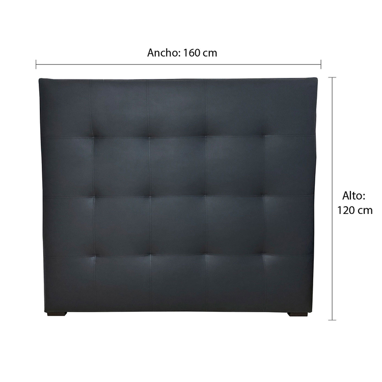 Cabecero TUKASA 160 x 120 cm Ecocuero Negro Cabecero TUKASA 160 x 120 cm Ecocuero Negro