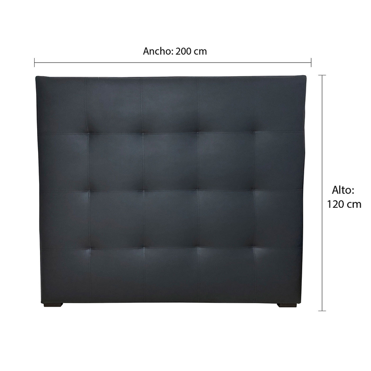 Cabecero TUKASA 200 x 120 cm Ecocuero Negro Cabecero TUKASA 200 x 120 cm Ecocuero Negro