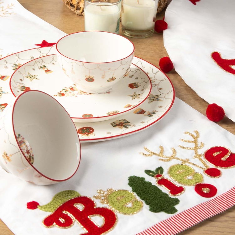 Camino Mesa JOY Believe Navidad 35 x 180 cm Blanco Camino Mesa JOY Believe Navidad 35 x 180 cm Blanco