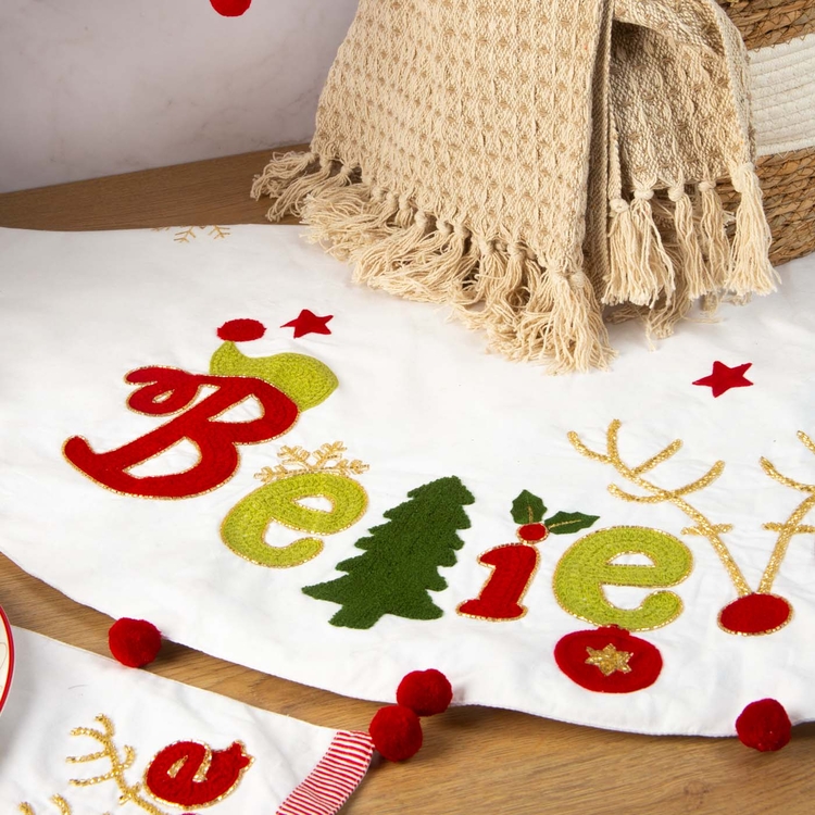 Pie de Árbol JOY Believe Navidad 110 cm Blanco Pie de Árbol JOY Believe Navidad 110 cm Blanco