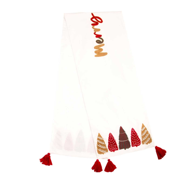Camino de Mesa JOY Polka Navidad 35 x 180 cm Blanco Camino de Mesa JOY Polka Navidad 35 x 180 cm Blanco