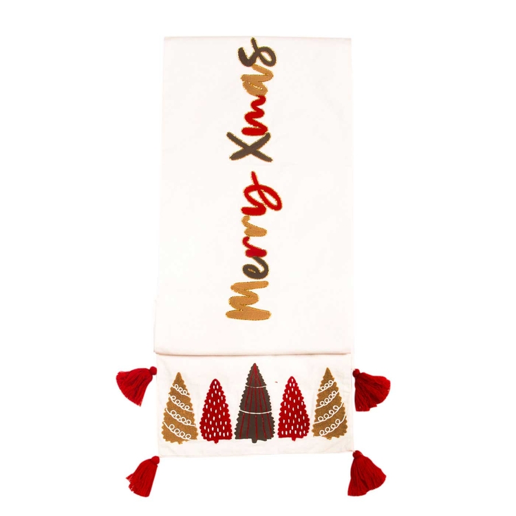 Camino de Mesa JOY Polka Navidad 35 x 180 cm Blanco Camino de Mesa JOY Polka Navidad 35 x 180 cm Blanco