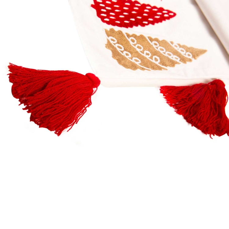 Camino de Mesa JOY Polka Navidad 35 x 180 cm Blanco Camino de Mesa JOY Polka Navidad 35 x 180 cm Blanco