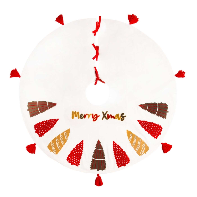 Pie de Árbol JOY Polka Navidad 110 cm Blanco Pie de Árbol JOY Polka Navidad 110 cm Blanco