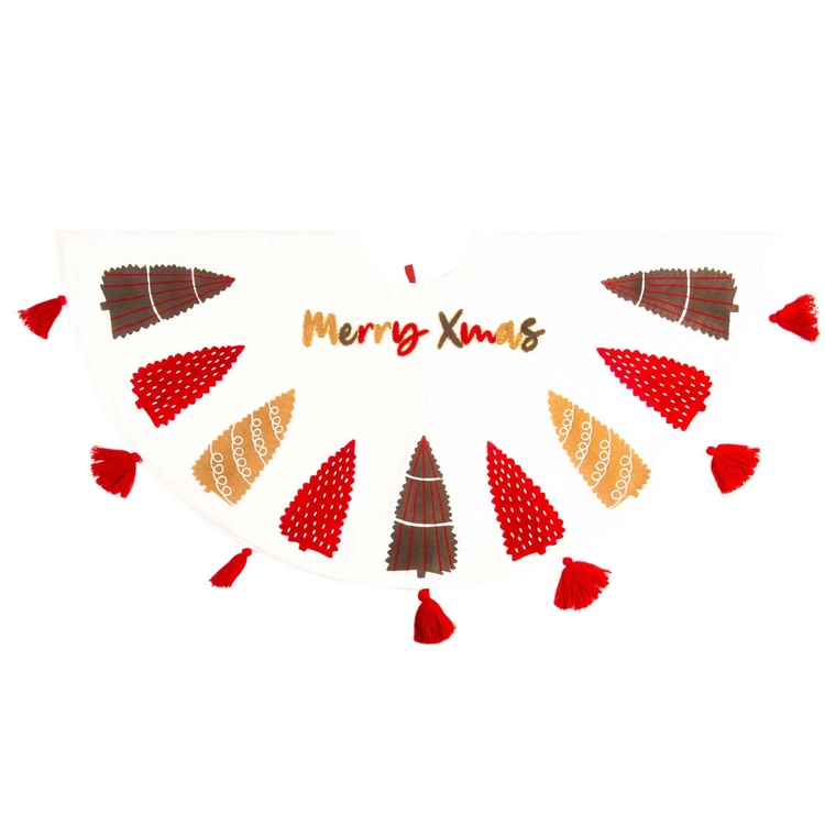 Pie de Árbol JOY Polka Navidad 110 cm Blanco Pie de Árbol JOY Polka Navidad 110 cm Blanco