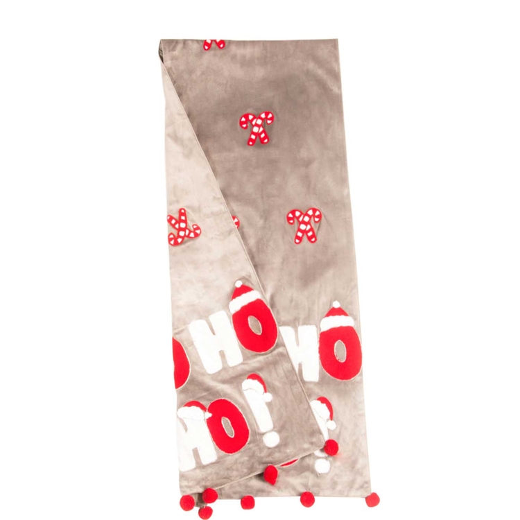 Camino de Mesa JOY "Hohoho" Navidad 35 x 180 cm Gris/Rojo Camino de Mesa JOY "Hohoho" Navidad 35 x 180 cm Gris/Rojo
