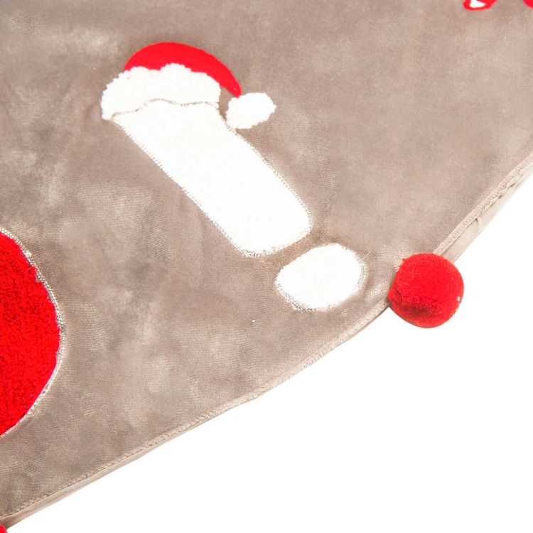Pie de Árbol JOY "Hohoho" Navidad 110 cm Gris/Rojo Pie de Árbol JOY "Hohoho" Navidad 110 cm Gris/Rojo