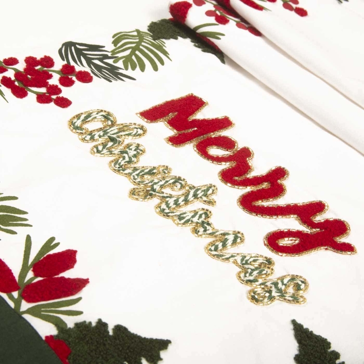 Camino de Mesa JOY Merry Christmas 35 x 180 cm Blanco/Verde Camino de Mesa JOY Merry Christmas 35 x 180 cm Blanco/Verde