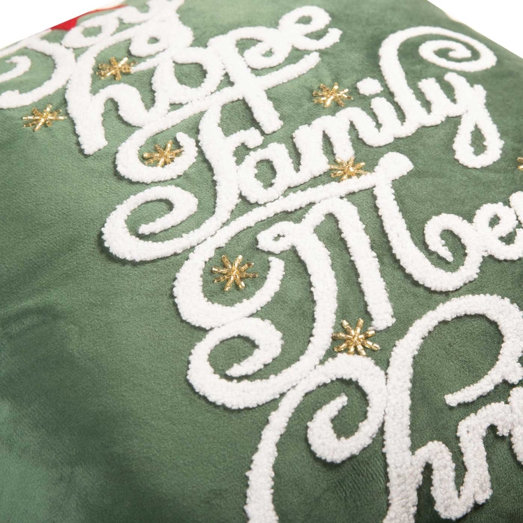 Cojín Decorativo JOY Estrellas Navidad 45 x 45 cm Verde Cojín Decorativo JOY Estrellas Navidad 45 x 45 cm Verde