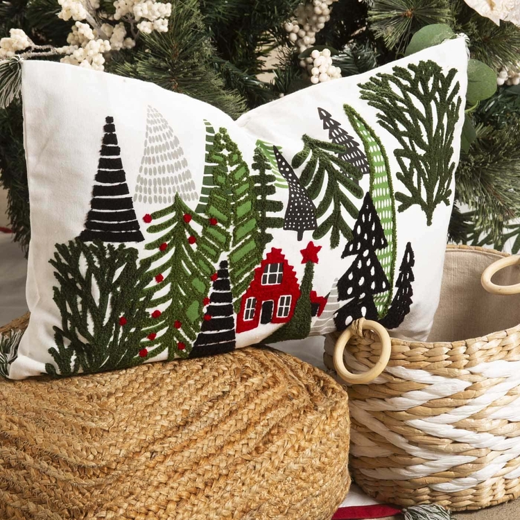 Cojín Decorativo JOY Bosque Navidad 35 x 55 cm Rojo/Verde Cojín Decorativo JOY Bosque Navidad 35 x 55 cm Rojo/Verde