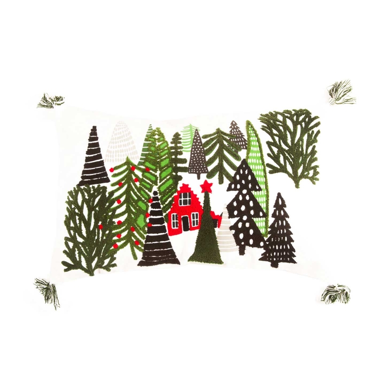Cojín Decorativo JOY Bosque Navidad 35 x 55 cm Rojo/Verde Cojín Decorativo JOY Bosque Navidad 35 x 55 cm Rojo/Verde