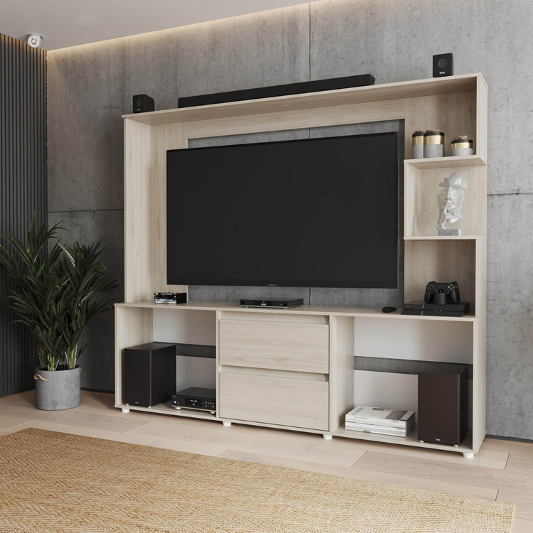 Centro de Entretenimiento MADERKIT Baptistine Ceniza Centro de Entretenimiento MADERKIT Baptistine Ceniza