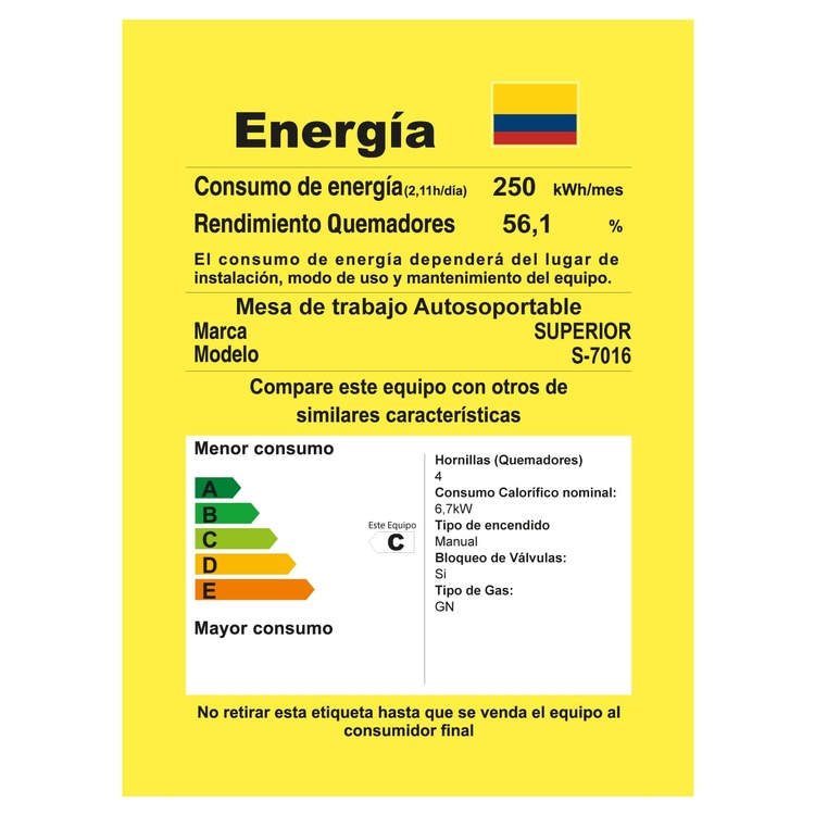 Estufa de Piso SUPERIOR 4 Puestos Gas Natural 7016-1 Gris Estufa de Piso SUPERIOR 4 Puestos Gas Natural 7016-1 Gris