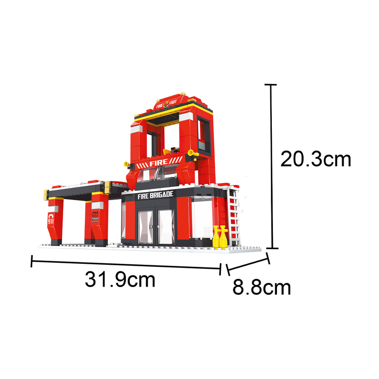Set de Bloques para Armar Brigada de Bomberos 697 Piezas OX BLOCKS Set de Bloques para Armar Brigada de Bomberos 697 Piezas OX BLOCKS