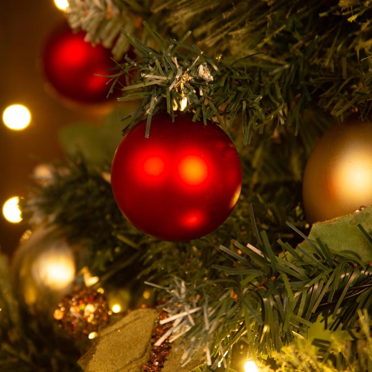 Bolas de Navidad JOY Rojo Mate Set x 6 - 6 cm Bolas de Navidad JOY Rojo Mate Set x 6 - 6 cm