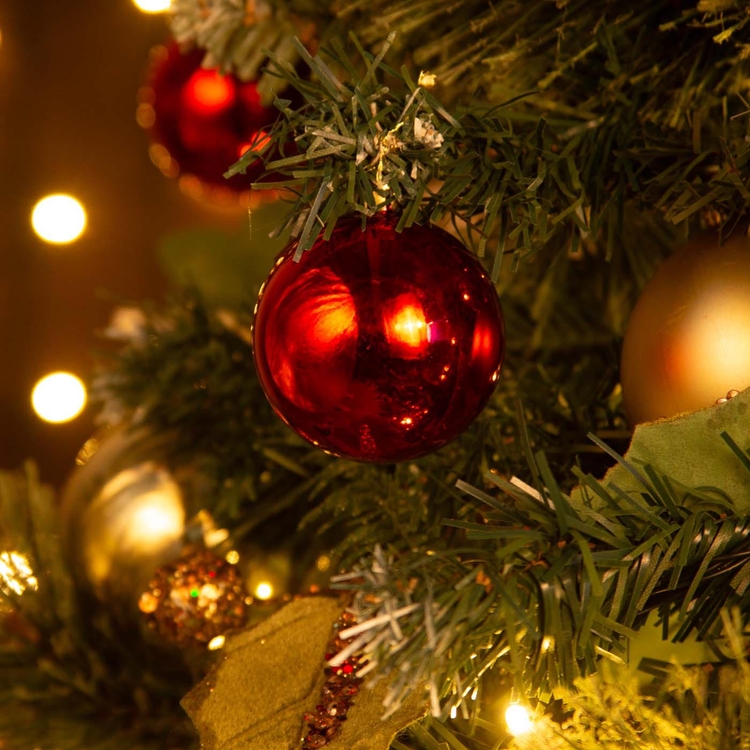 Bolas de Navidad JOY Rojo Brillante Set x 6 - 6 cm Bolas de Navidad JOY Rojo Brillante Set x 6 - 6 cm