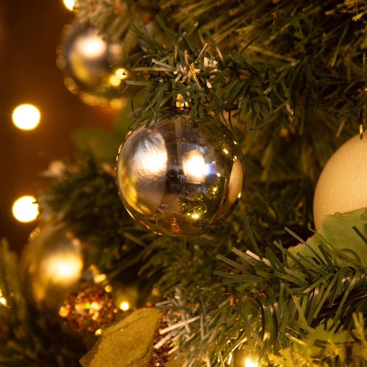 Bolas de Navidad JOY Plateado Brillante Set x 6 - 6 cm Bolas de Navidad JOY Plateado Brillante Set x 6 - 6 cm